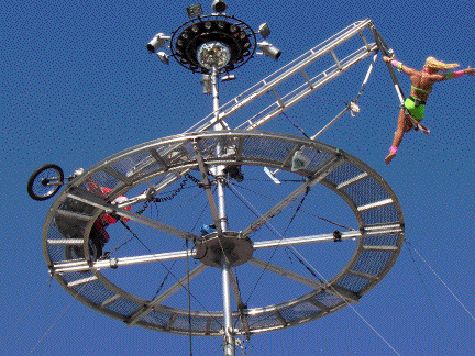 Midair Motorcycle Madness on the Cyber Cycle!