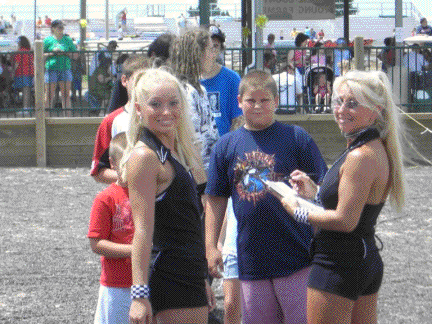Galaxy Girl & Miss Ashley signing autographs for eager fans