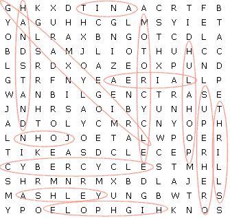 Word Search Answers