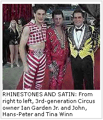 Galaxy of Thrills Articles: Big Top Turns Tables on Reporters -  Ian Garden Jr., John, Hans-Peter, and Tina Winn