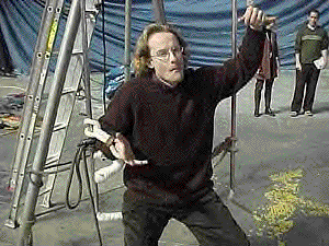 Galaxy of Thrills Articles: Big Top Turns Tables on Reporters -  Author after being looped into the safety harnesses